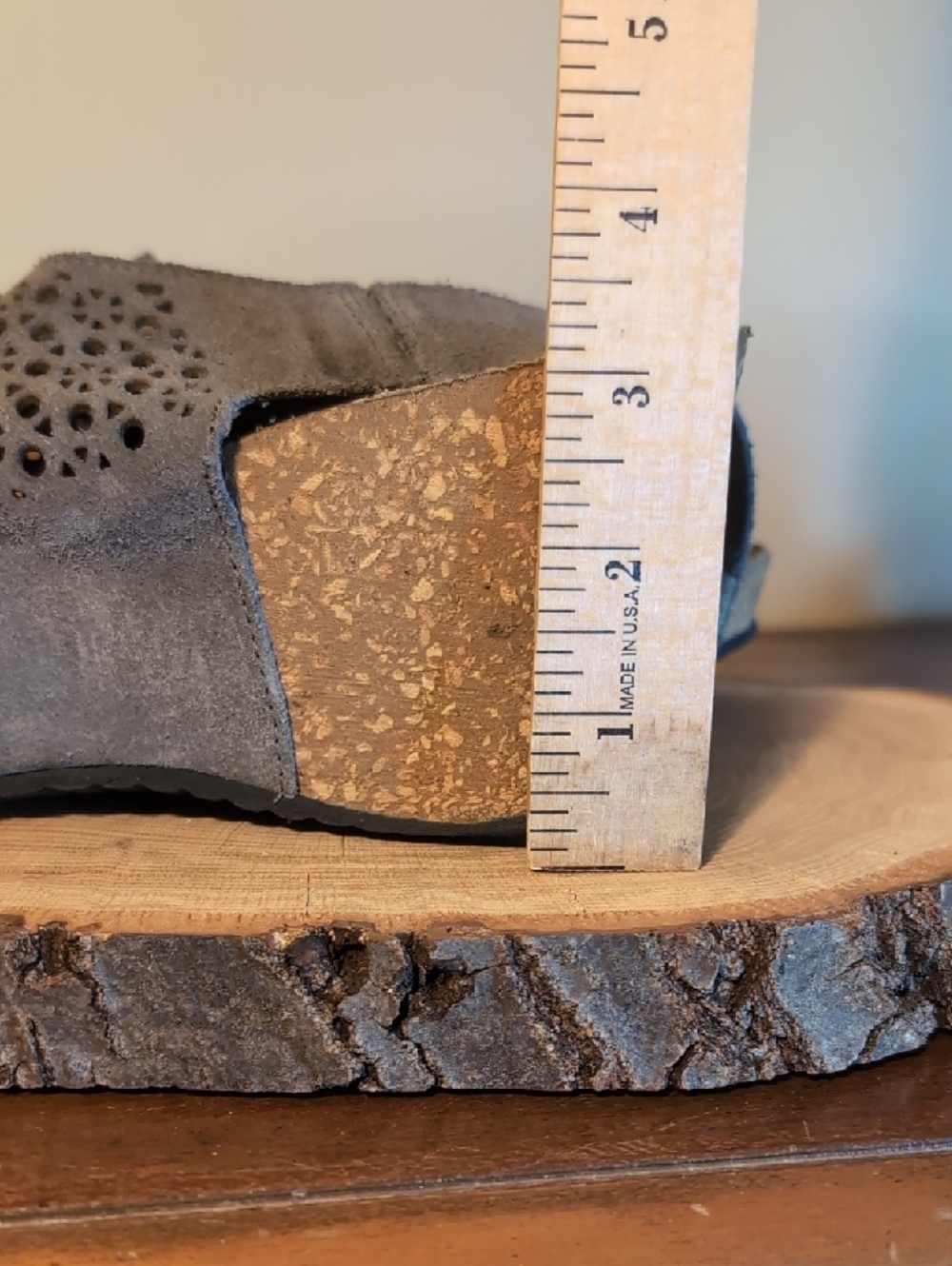 Wedge Slingback Sandals in Gray Slate Blue - Picture 11 of 12